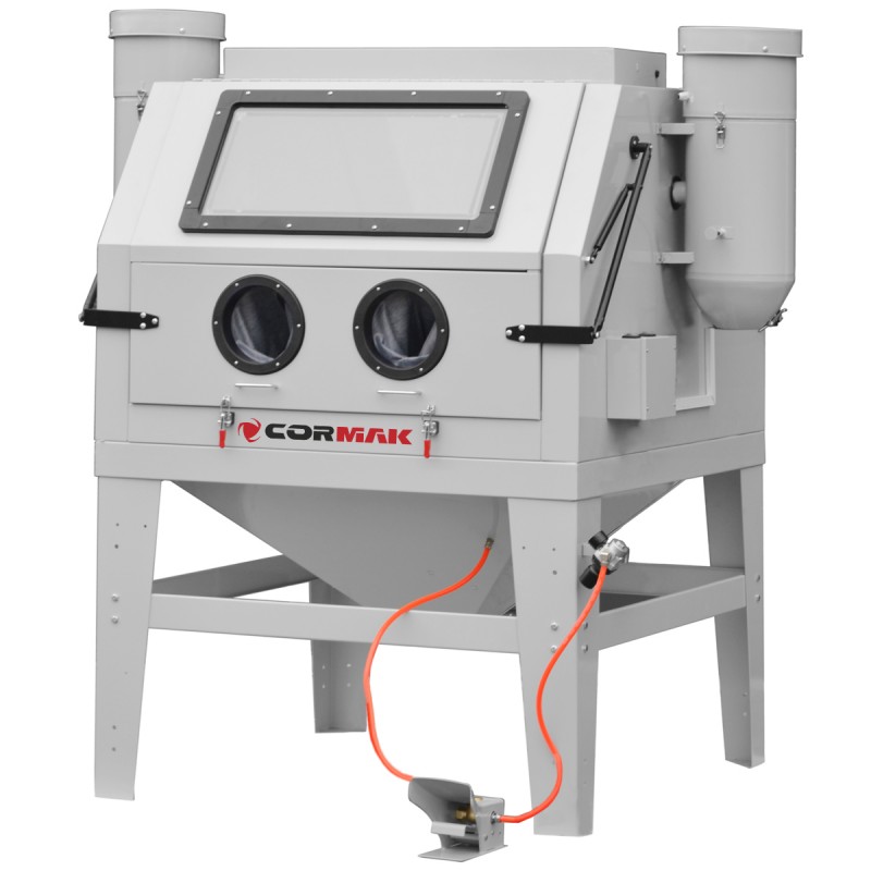 Sabbiatrice a cabina 1200L bifronte CORMAK KDP1200 + 2x aspiratore DC15 - 