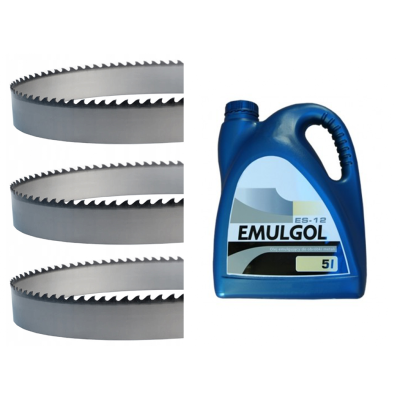 Zestaw startowy: 3 bimetalowe piły taśmowe 27x0,9x2740 + olej emulgulujący ES-12 5L - 