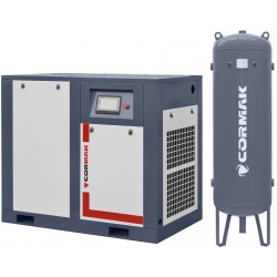 Screw Compressor Set CORMAK THEOR 50 – 37kW – 7000L/min with 500L Vertical Air Tank - 