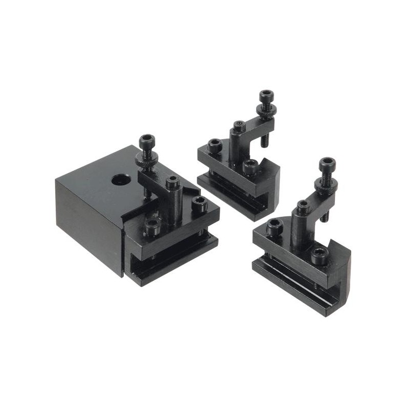 Quick-Change Tool Post with Three Holders - Quick exchangeable tool post and three holders