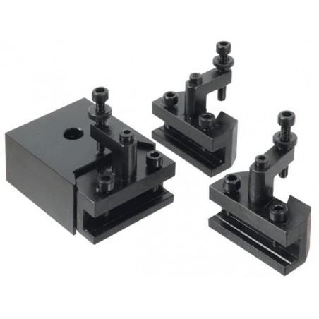 Quick-Change Lathe Tool Post Set with Three Holders CORMAK - Quick exchangeable tool post and three holders