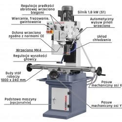 ZX 7045 BXL DRO milling and drilling machine - 