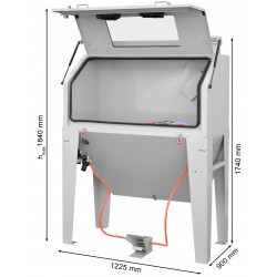 Sabbiatrice a cabina 420L con apertura superiore CORMAK KDP420 + aspiratore DC15 - 