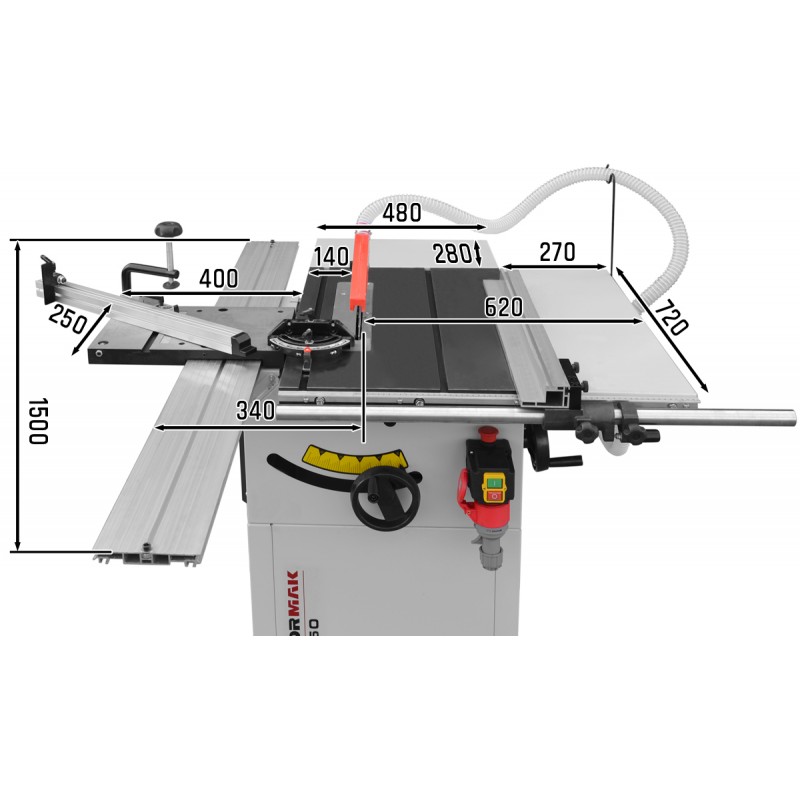 Pilarka stołowa Piła stołowa Krajzega do drewna TS250 - 230V