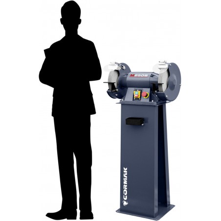 Touret à meuler industrielle à double disque CORMAK M250S avec socle