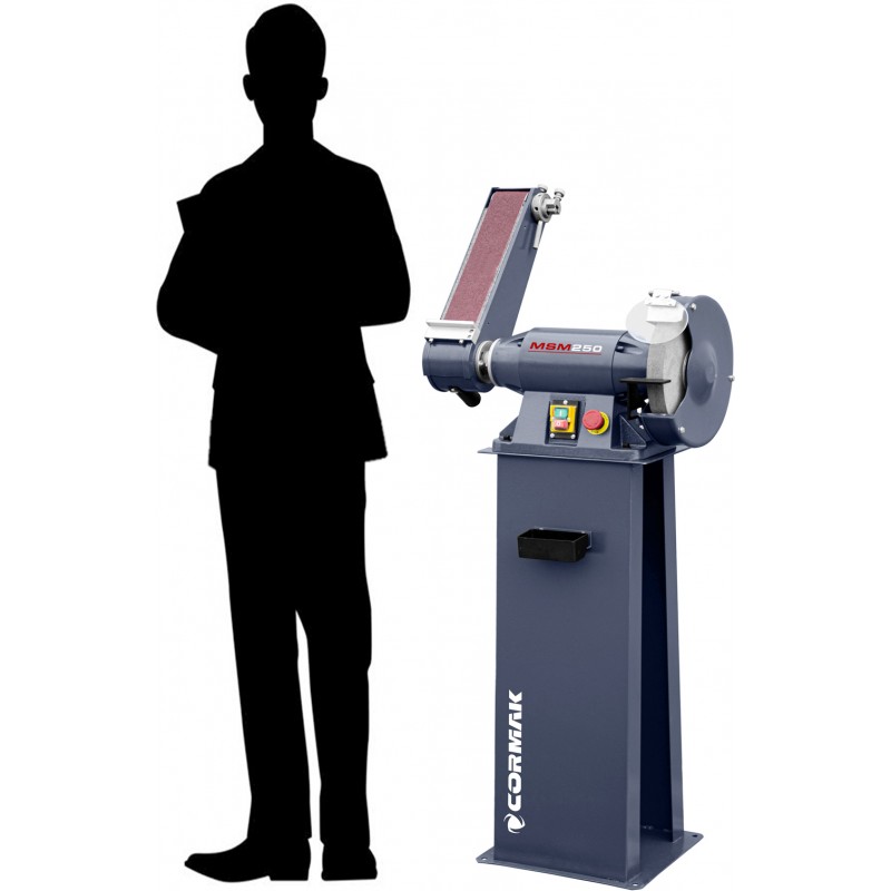 Kombinierte Band- und Scheibenschleifmaschine CORMAK MSM250 mit Untergestell - 