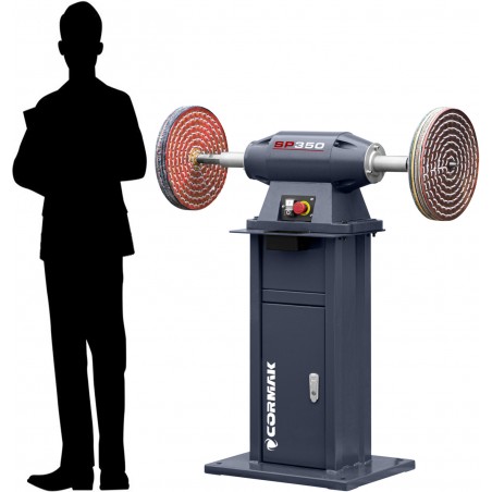 Industrial bench grinder - CORMAK SP350 for deburring and polishing with a base