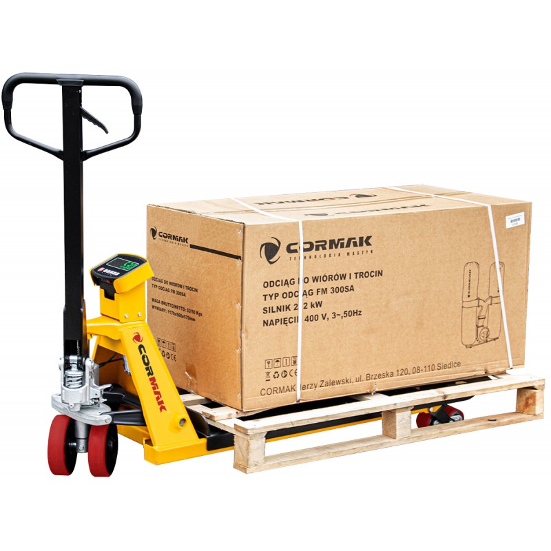 Wózek paletowy z wagą elektroniczną CORMAK SP2500E (udźwig 2500kg) | Producent CORMAK