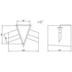 Cross wedge for log splitter 14 tons - 