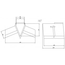 Cross wedge for log splitter 16 tons - 