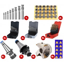 Set starter utensili CORMAK ISO50 per fresatrice - 