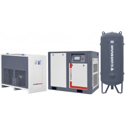 THEOR 50 compressor set with inverter - 37kW - 7000 L/min. + IZBERG N75S dehumidifier + 1000L vertical cylinder - 