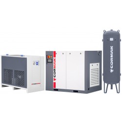 Schraubenkompressor mit Frequenzumrichter, Kältetrockner IZBERG N75S und 500L Druckluftbehälter THEOR 75 55kW - 