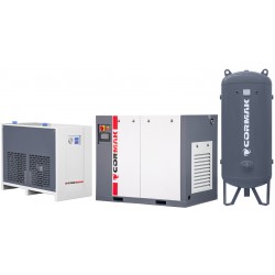 Screw Compressor with Inverter, IZBERG N75S Dryer and 1000L Vertical Tank CORMAK THEOR 75 55kW - 