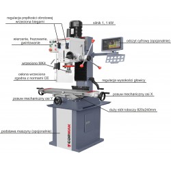 Frezarko-wiertarka ZX7045 230V - 