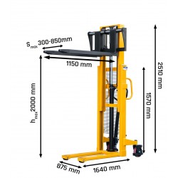 Transpallet manuale a montante CORMAK WRHS1520 (portata 1500kg, sollevamento 2000mm) - 