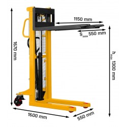 Hochhubwagen CORMAK WRHS 1013 (Tragfähigkeit 1000kg, Hubhöhe 1300mm) - 