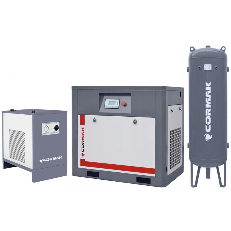 THEOR 20 compressor set with inverter - 15kW - 2000 L/min. + IZBERG N20S dehumidifier + 500 L vertical cylinder - THEOR 20 compressor set with inverter - 15kW - 2000 L/min. + IZBERG N20S dehumidifier + 500 L vertical cylinder -