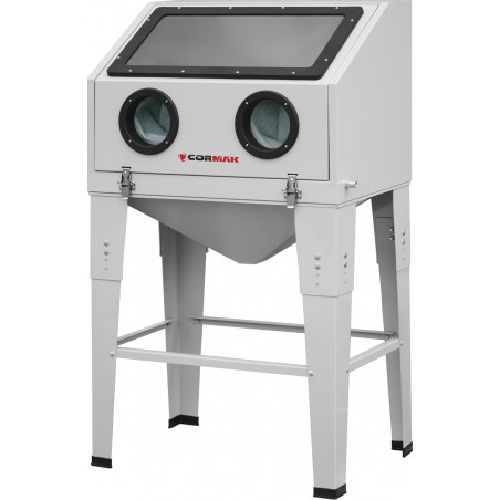 Sandstrahlkabine CORMAK KDP200TOP 200L mit kombinierter Front- und Oberöffnung
