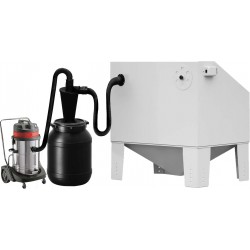 Sandstrahlkabine CORMAK KDP190C 190L mit oberer Klappe + Zyklonabscheider + Schlauch - 