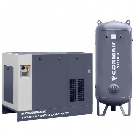 THEOR H1515.8 COMPACT screw compressor + N20S dryer + 25 BAR 1000 L pressure tank