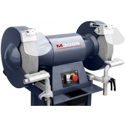 Industrieller Doppelscheibenschleifer CORMAK M300S mit Sockel und Absaugung für Metallspäne und Feilspäne MDC1500 400V - 