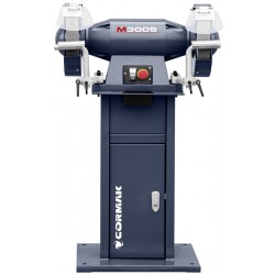 Industrie-Doppelschleifer CORMAK M300S mit Untergestell und Absaugung für Metallspäne und -abrieb MDC1500 400V - 