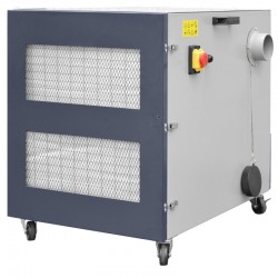 Industrieller Doppelscheibenschleifer CORMAK M300S mit Sockel und Absaugung für Metallspäne und Feilspäne MDC1500 400V - 