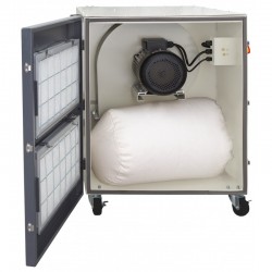 Smerigliatrice industriale a doppio disco CORMAK M300S con base e aspiratore trucioli metallo MDC1500 400V - 