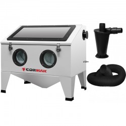 Sandstrahlkabine CORMAK KDP190C 190L mit oberer Klappe + Zyklonabscheider + Schlauch - 