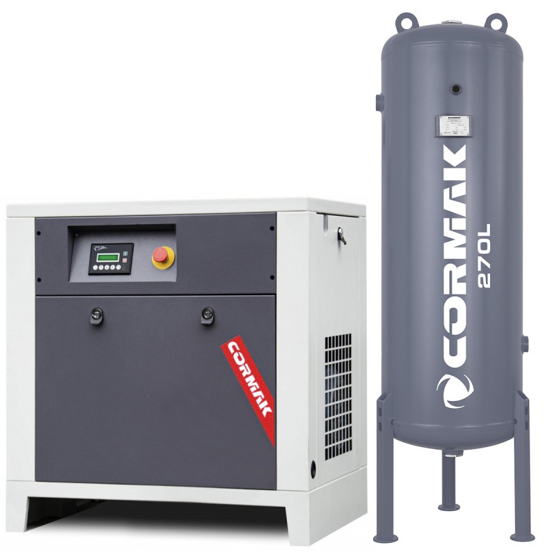 LUFT 700 Compressor Set - 5.5kW - 650L/min.+ Vertical cylinder 270 L - LUFT 700 Compressor Set - 5.5kW - 650L/min.+ Vertical cylinder 270 L -