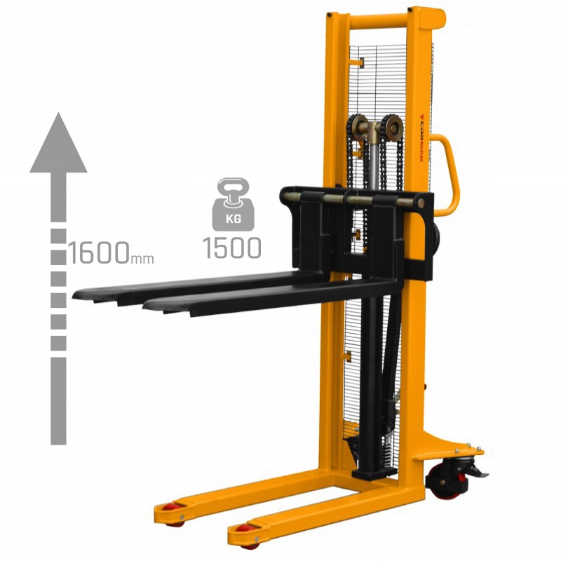 WRHS1516 Mast Pallet Stacker with Adjustable Forks 1600mm 1500kg - 