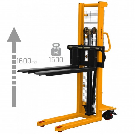 WRHS1516 Mast Pallet Stacker with Adjustable Forks 1600mm 1500kg