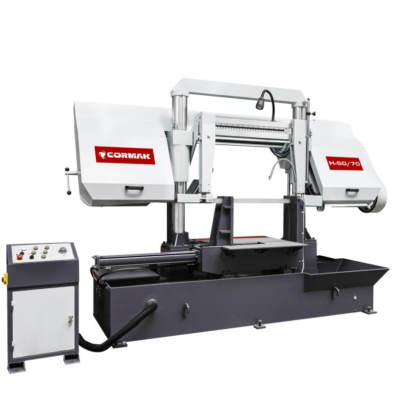Półautomatyczna przemysłowa dwukolumnowa przecinarka piła do metalu CORMAK H-50/70 - Półautomatyczna przemysłowa dwukolumnowa przecinarka piła do metalu CORMAK H-50/70 -
