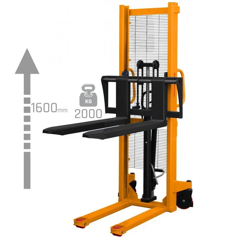 WRHS2016 Mast Pallet Stacker with Adjustable Forks 1600mm 2000kg - 