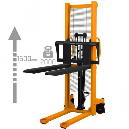 Manueller Hochhubwagen CORMAK WRHS 2016 mit verstellbaren Gabeln (Tragfähigkeit 2.000kg, Hubhöhe 1.600mm)