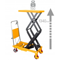 Scherenhubtisch CORMAK TA1513 (Tragkraft 150kg, Hubhöhe 1340mm) - 