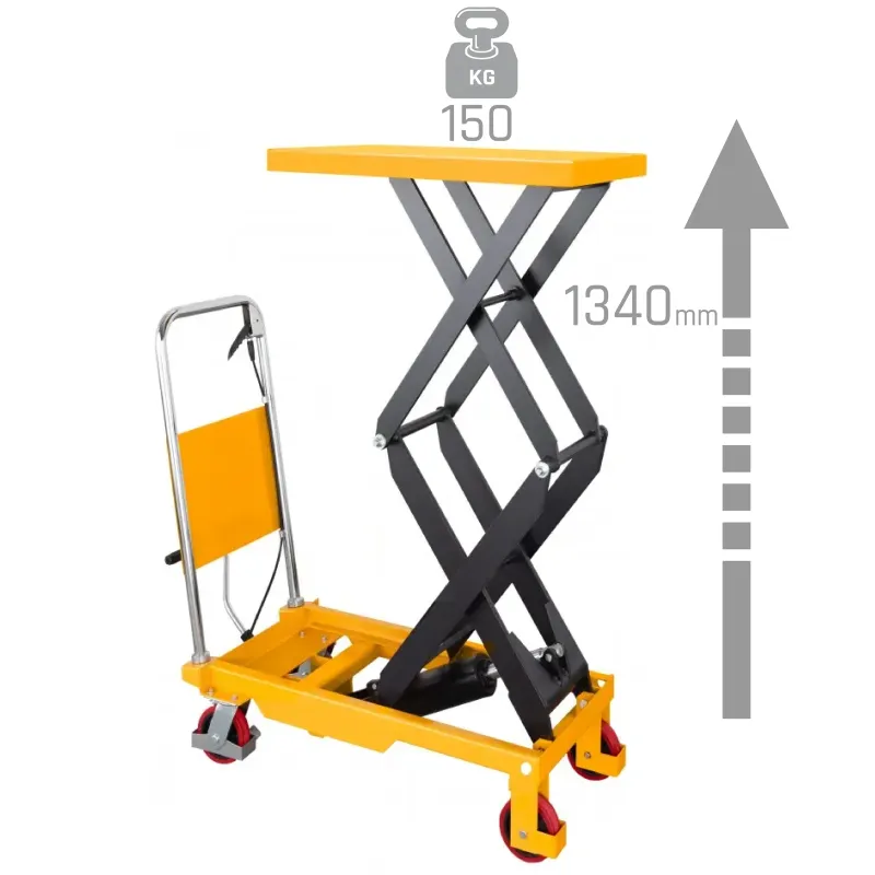 Wózek nożycowy platformowy TA1513 (udźwig 150 kg, podnoszenie 1340 mm)