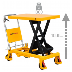Wózek nożycowy platformowy TA100 (udźwig 1000 kg, podnoszenie 1000 mm) - 