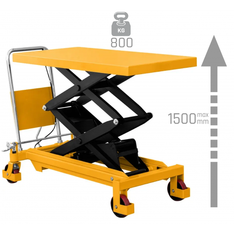 Carrello elevatore a pantografo con piattaforma CORMAK TA8015 (portata 800 kg, sollevamento 1500 mm) - 