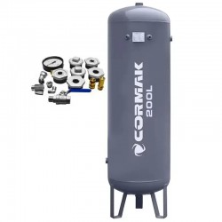 Compressore a vite CORMAK LUFT 400 3,0kW 380L/min 230V + Essiccatore N10S + Serbatoio verticale 200L - 