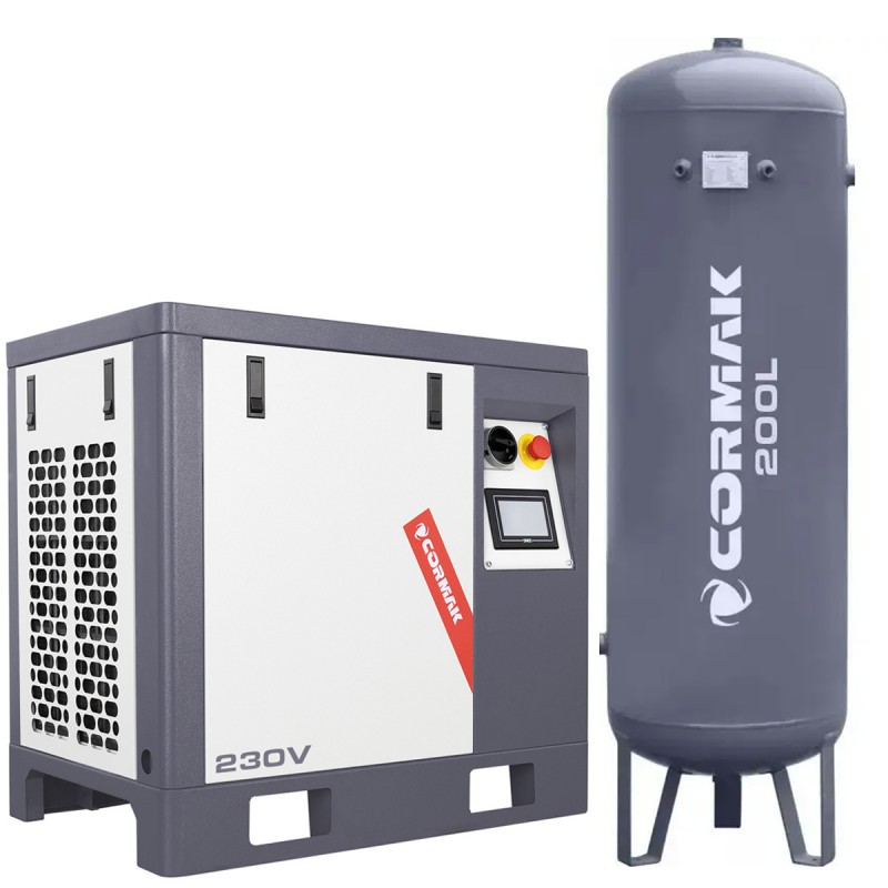 Zestaw Kompresor LUFT 400 - 3,0kW - 380L/min. 230V + Butla pionowa 200 L - Zestaw Kompresor LUFT 400 - 3,0kW - 380L/min. 230V + Butla pionowa 200 L -