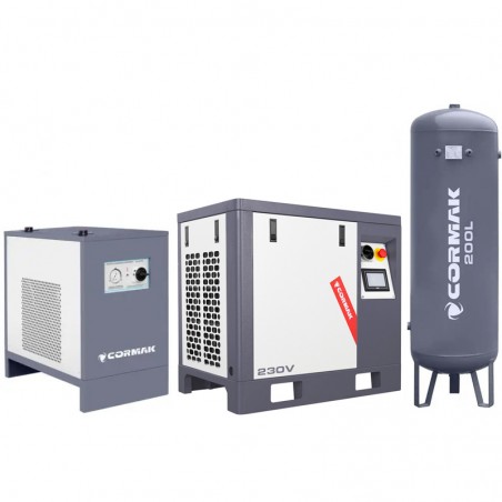Zestaw Kompresor LUFT 400 - 3,0kW - 380L/min. 230V + Osuszacz N10S + Butla pionowa 200 L