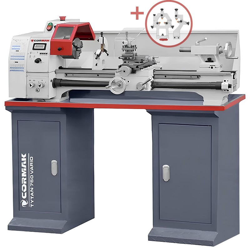 Tokarka uniwersalna CORMAK TYTAN 250x750 Vario 230V z podstawą - Tokarka uniwersalna CORMAK TYTAN 250x750 Vario 230V z podstawą -