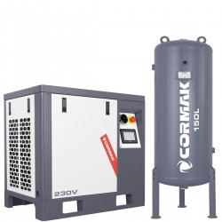 Kompressorset LUFT 400 - 3,0kW - 380L/min. 230V + Vertikalflasche 150 L - 