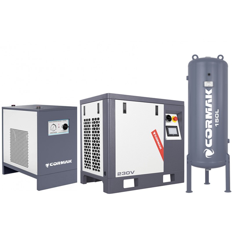 Ensemble Compresseur LUFT 400 - 3.0kW - 380L/min. 230V + Sécheur N10S + Bouteille verticale 150 L - Ensemble Compresseur LUFT 400 - 3.0kW - 380L/min. 230V + Sécheur N10S + Bouteille verticale 150 L -