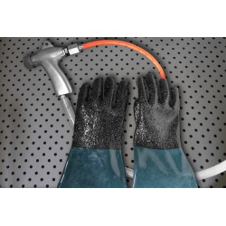 Kabinen-Sandstrahler CORMAK KDP350TOP PLUS 350L mit oberer Öffnung für Profile und Zyklonabscheider DC15 - 