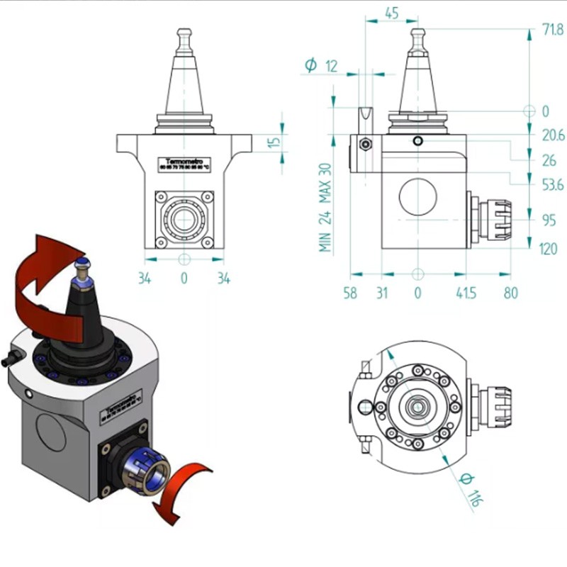 Agregat CNC ISO30 1xER25 H630211700 | Producent CORMAK
