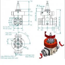 CNC-Aggregat für CNC-Plotter ISO30 1xER32 + Säge CORMAK H6314H0402 - 