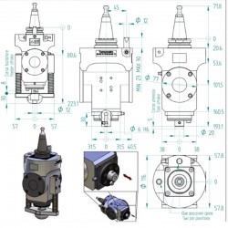 CNC-Aggregat ISO30 mit oszillierendem Messer H6314H0354 - 